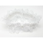 Satin Leg Garter Lace Ruffle Trim Mini Bow Faux Jewel Flower Accent White 3555