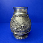 Pewter Mug Beer Tankard Sks Zinn 95  Germany Ornate Village Farm Scene Vintage