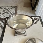 Antique Us Silver-plated Ornate Lidded Bowl Art Nouveau Handles   Feet