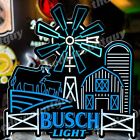 Farm Busch Light Barn Cow Windmill Ranch Agriculture Blue Led Neon Beer Bar Sign