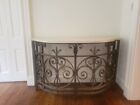 Rare Pair Of 19th Century French Wrought Iron Console With Stone Top