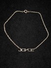 Vintage Silver Tone Joyce Name Id Chain Ankle Bracelet Anklet 10 Inches