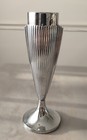 Authentic 8 In  Art Deco Ribbed Chrome Trophy Vase - England
