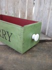 Antique Wood Box Red   Green Milk Paint Merry Stencil   Christmas Tree