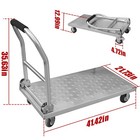 41x22 Inch Heavy-duty Steel Platform Truck - Hand Push Flat Cart Easy Transport