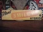 Vintage Plant Smiley Hybrids Farm Corn Seed Porcelain Enamel Sign 12  X 3  Inch