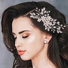 Bride Wedding Hair Comb Pearl Flower Hair Piece Rhinestone Bridal Hair 