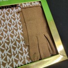 Michael Kors Mk Logo 3 Piece Hat Scarf   Glove Boxed Set Camel Tan One Size Nwt