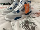 Jordan Air Jordan 4 Retro Kids Sneaker Us 6 5 White Blue Gray Mid Top