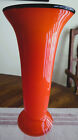 Vintage Art Deco Czech Tango Glass Vase Black Rim Czechoslovakia Mint