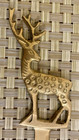Vtg Brass Reindeer Letter Opener Buck 8  Knife Christmas Holiday Decor