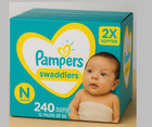 Pampers Swaddlers Newborn 240 Diapers  12 Packs Of 20 