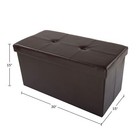 Storage Ottoman - 30-inch Folding Faux Leather Footrest Linen Chest Or Bench    