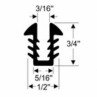 Steele Rubber Products 90-3515-357 Boat 3 4  U-shaped Window Channel 15ft Strip