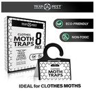 Clothing Moth Traps - 8 Pack - Non Toxic Moth Traps For Clothes With Pheromone A