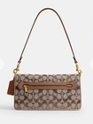 Coach Tabby Shoulder Bag 26 Crystal Signature Jacquard Cdz34 Brass Mushroom