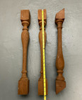 3 Mahogany Wood Balusters Turned Salvage Millwork Stair Porch Spindles Posts 24 