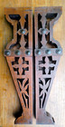 Super Pair Of Carved Antique Victorian Solid Walnut Shelf Brackets Corbels