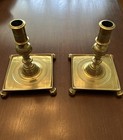 Authentic Virginia Metalcrafters Colonial Williamsburg Brass Candlestick Set  2 