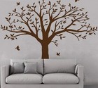 Giant Family Tree Wall Decals Photo With Birds Dark Brown 