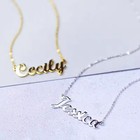 Custom Name Box Chain Pendant Letters Necklace Lobster Clasp Jewelry Silver Gold