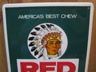 1960 s  16  X 12  Red Man Chewing Tobacco Embossed Steel Advertising Sign B8123