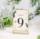 12 Pack Acrylic Wedding Table Numbers Holder  Gold Frames Sign Holders 5x7