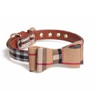 Dog Collar Plaid - Bow Tie Cat Pet Bowtie Pu Leather Gold Buckle Luxury