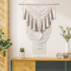 Bohemian Macrame Wall Hanging  Large Woven Tapestry Beige   Dusty Rose Handma   