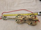 Vintage Golden Jeweled Violin Decor