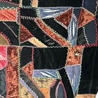 Vtg Handmade Crazy Quilt Velvet Patchwork Throw 50x68 Hand Embroidered Antique 