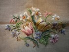 Vintage Bucilla Decorator Wool Tapestry Needlepoint Antique Canvas Birds Red 13   