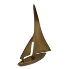 5-1 4  Antiqued Brass Sail Boat Paperweight
