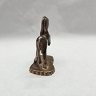 Vintage Mcm Solid Brass Unicorn Statue Mystical Fantasy Small Figurine On Stand