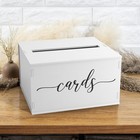 Wooden Wedding Card Box With Slot White Lid Rustic Reception Gift Money Holder