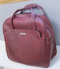 1980s Samsonite Silhouette Maroon Red Train Carry On Case Vinyl Bag Luggage