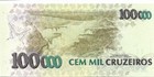 Brazil 100 Reals On 100000 Cruzeiros Banknote  P -238  Uncirculated  1993