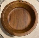 Vintage Mid Century Danish Modern Solid Black Walnut Usa Nut Bowl 8-5 8 