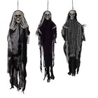 3 Hanging Halloween Skeleton Ghosts Grim Reapers Halloween Outdoor Decorations