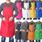 Restaurant Kitchen Chef Bib Apron Cooking 2 Pockets Waterproof Butcher Catering 