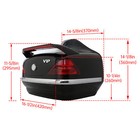 Motorcycle Universal Storage Trunk Tail Box W  Tail Lights For Harley Honda
