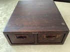 Vintage Globe Wernicke Card Catalog File Cabinet Library Antique Oak 2 Drawer