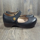 Dansko Beatrice Black Burnished Nubuck Mary Jane Clogs Eu 39 Size Us 8 5 - 9