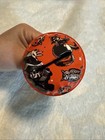Vintage Halloween Us Metal Toy Tin Rattle Noise Maker Witch Cat Bat Owl Yellow