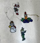 Vintage Makit Bakit Christmas Ornaments Suncatcher Lot Of 4 Retro Holiday Decor