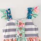 New Boutique Floral Tunic Dress   Ruffle Shorts Girls Outfit Set