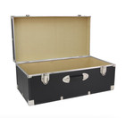 Black Footlocker Trunk Storage Chest Travel Luggage College Dorm Organizer Box