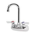 Krowne Metal Silver Series 4  Center Wall Mount Faucet  3-1 2  Gooseneck Spout 