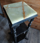 Antique Eastlake  Victorian 3-tier Plant Stand  Parlor Table With Marble Top
