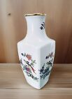 Vintage Rare Hollohaza Hungary Porcelain Vase Numbered 5018 Flowers Birds 12   